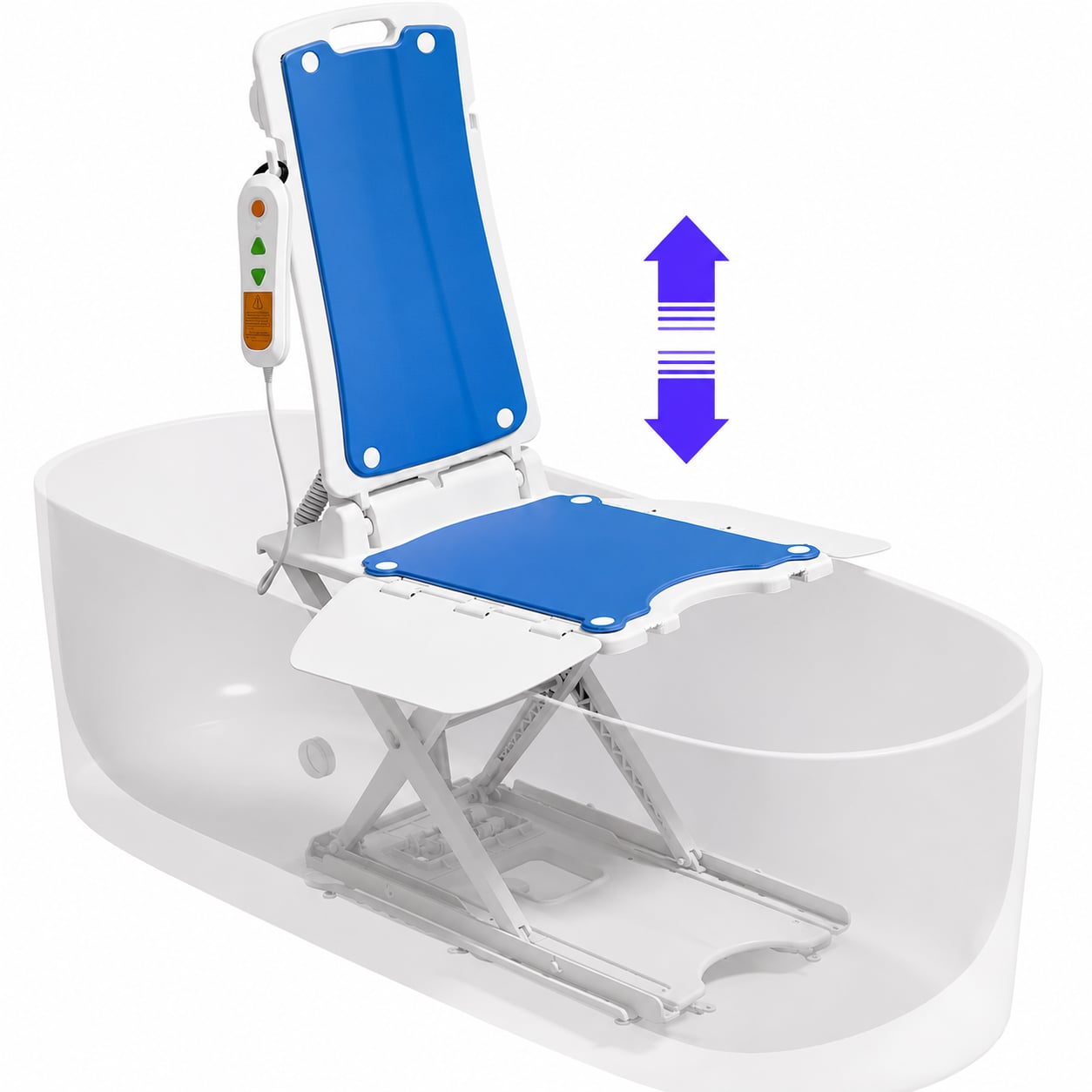 Mediwares Electric Bath Lift Chair for Seniors, Waterproof Reclining Bathtub Seat with Remote Control
