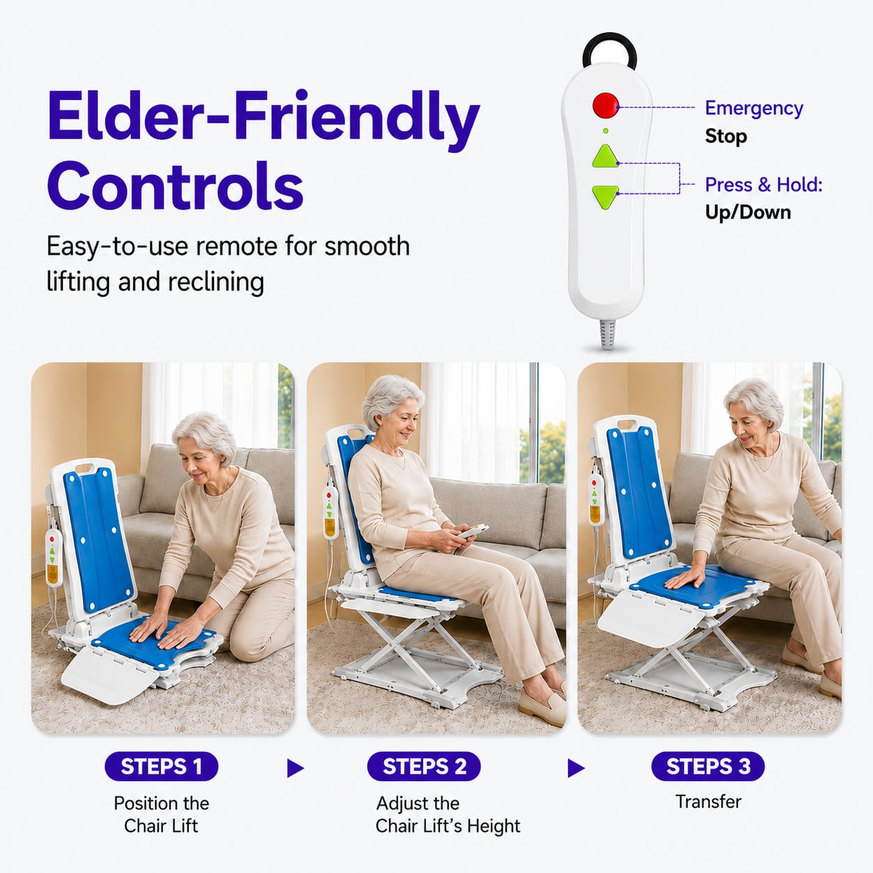 Mediwares Electric Bath Lift Chair for Seniors, Waterproof Reclining Bathtub Seat with Remote Control