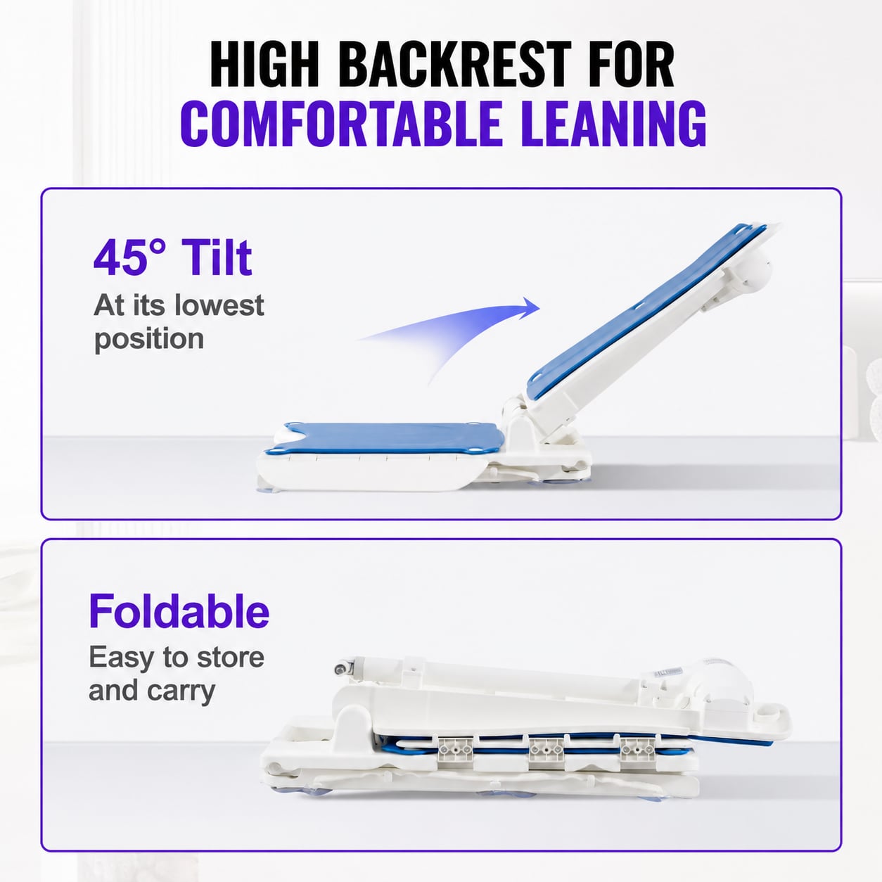 Mediwares Electric Bath Lift Chair for Seniors, Waterproof Reclining Bathtub Seat with Remote Control