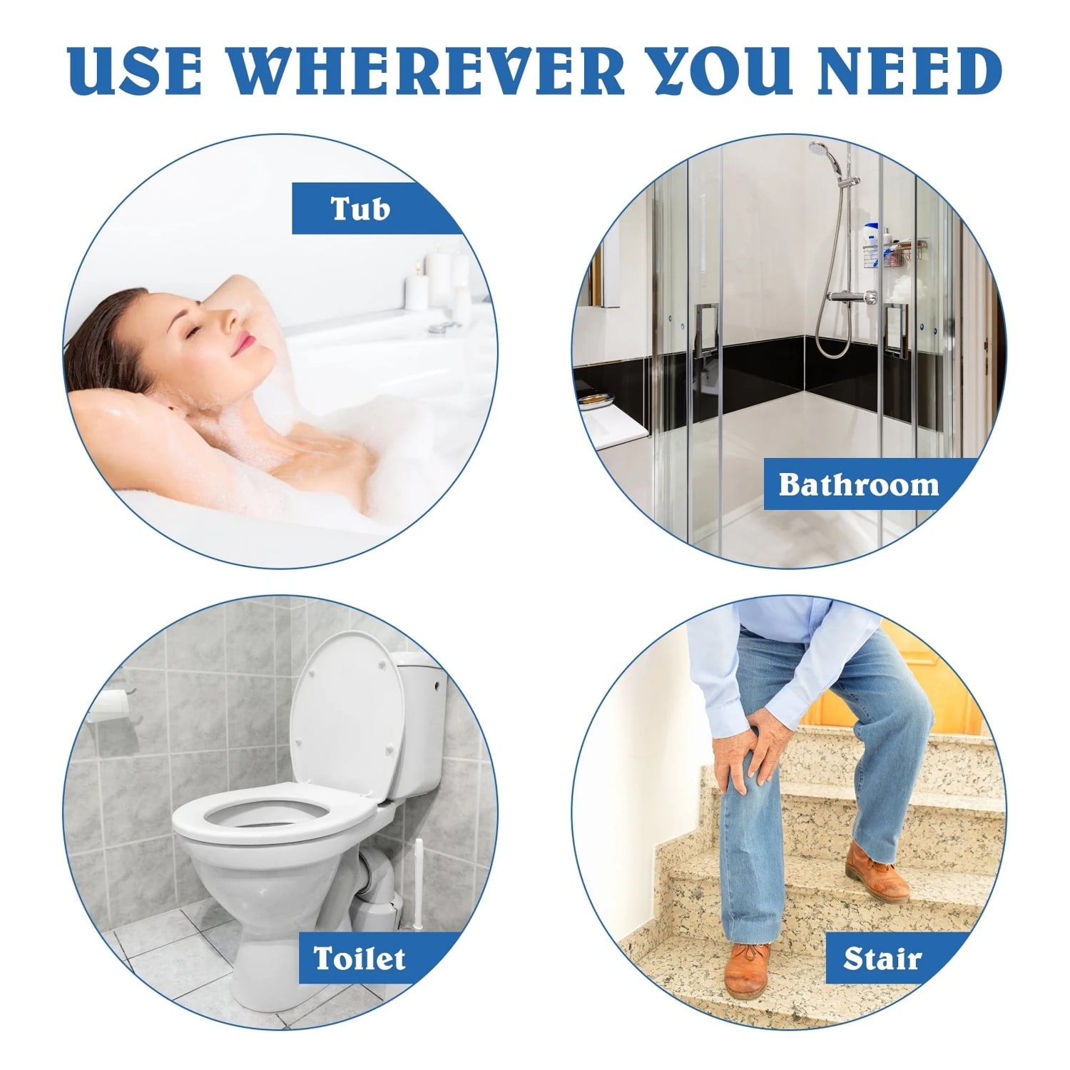 Heavy-Duty Suction Cup Shower Grab Bar | Non-Slip Bathroom Safety Handle for Elderly & Seniors