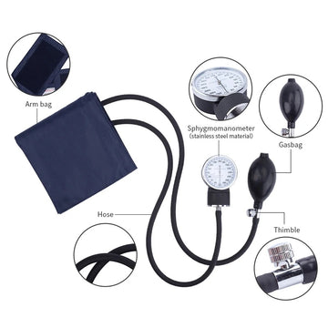 MediWares Sphygmomanometer - Manual Blood Pressure kit with Adult Cuff, Stethoscope, Portable Leather Case
