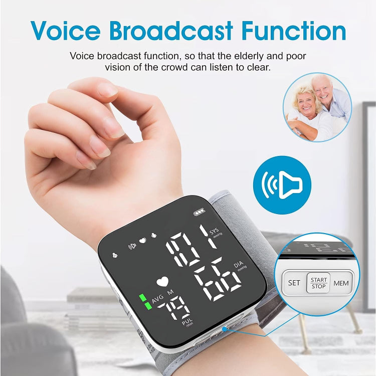 Mediwares Wrist Blood Pressure Monitor for Seniors – Automatic Digital BP Machine with Voice, LED Display, Portable & Easy to Use