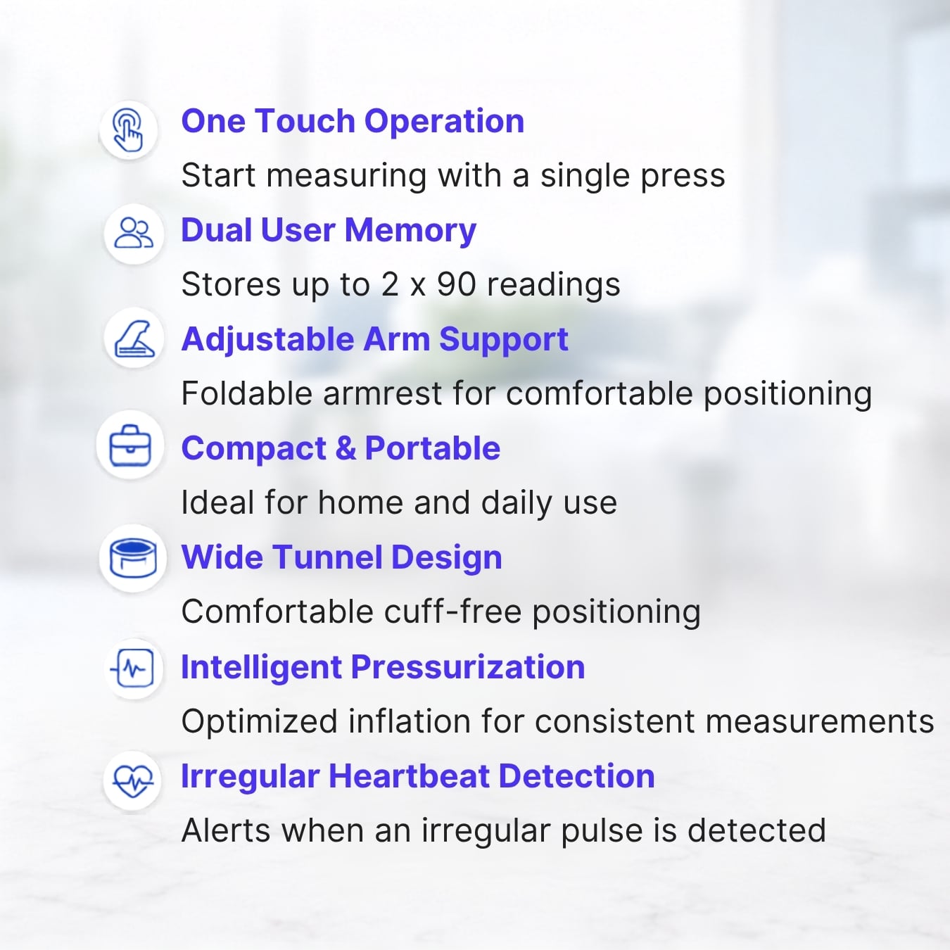 Upper Arm Blood Pressure Monitor – Automatic Blood Pressure Monitor for Home Use | Cuffless Smart BP Machine