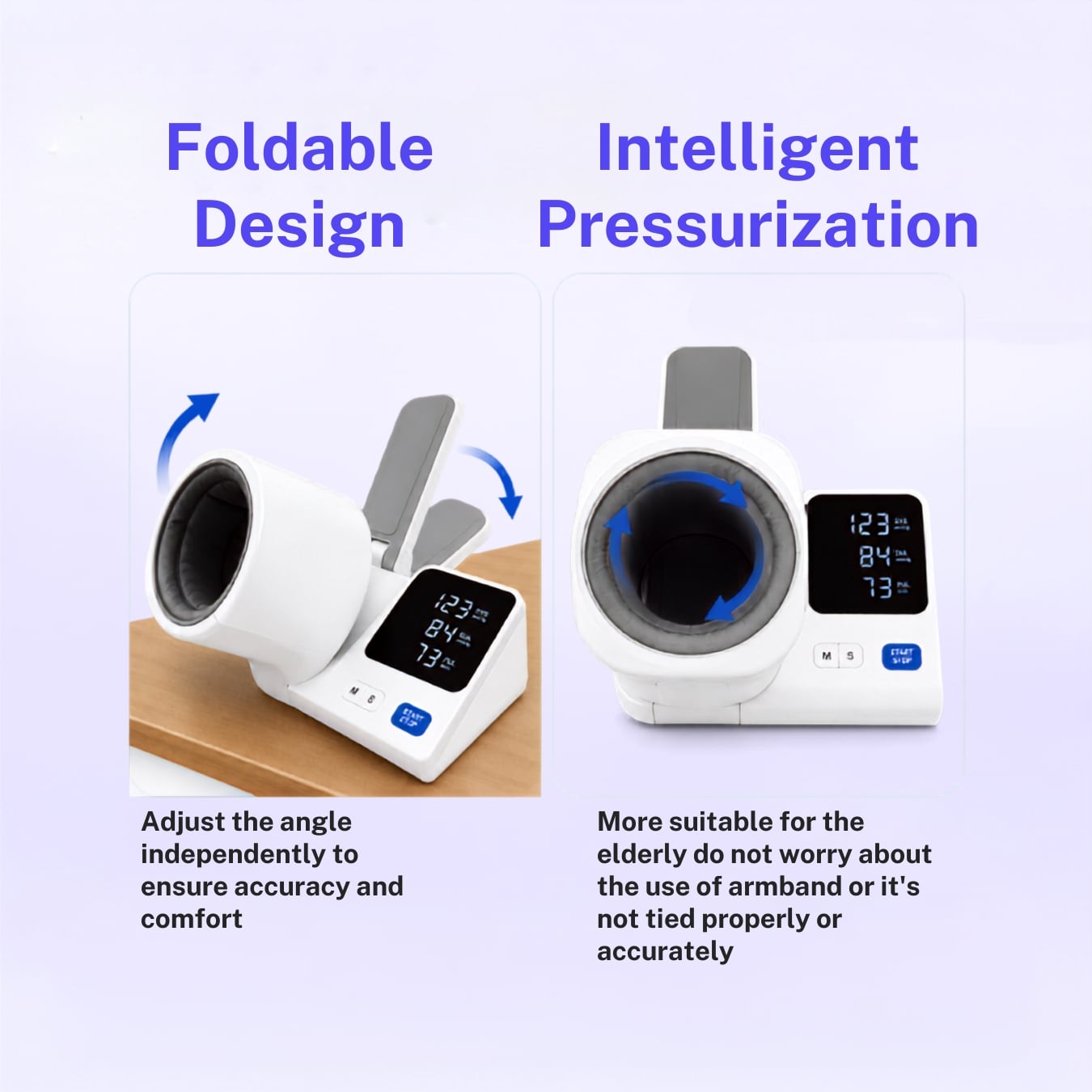Upper Arm Blood Pressure Monitor – Automatic Blood Pressure Monitor for Home Use | Cuffless Smart BP Machine