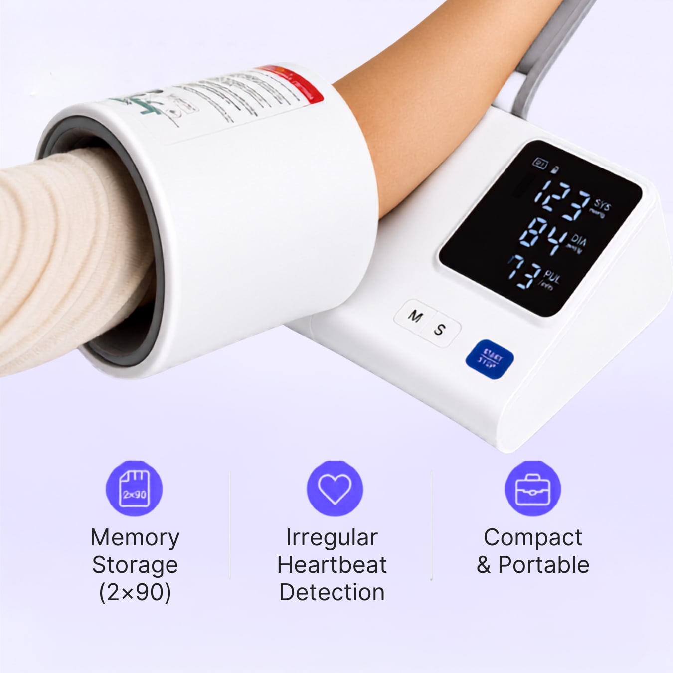 Upper Arm Blood Pressure Monitor – Automatic Blood Pressure Monitor for Home Use | Cuffless Smart BP Machine