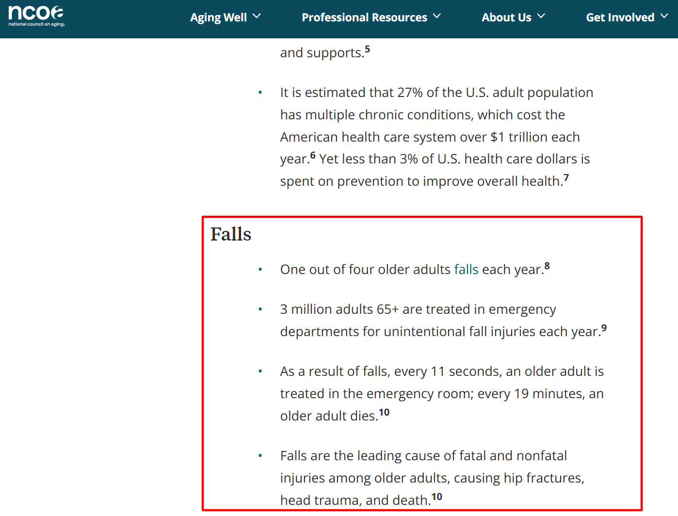 aging people fall report by national council on aging reports