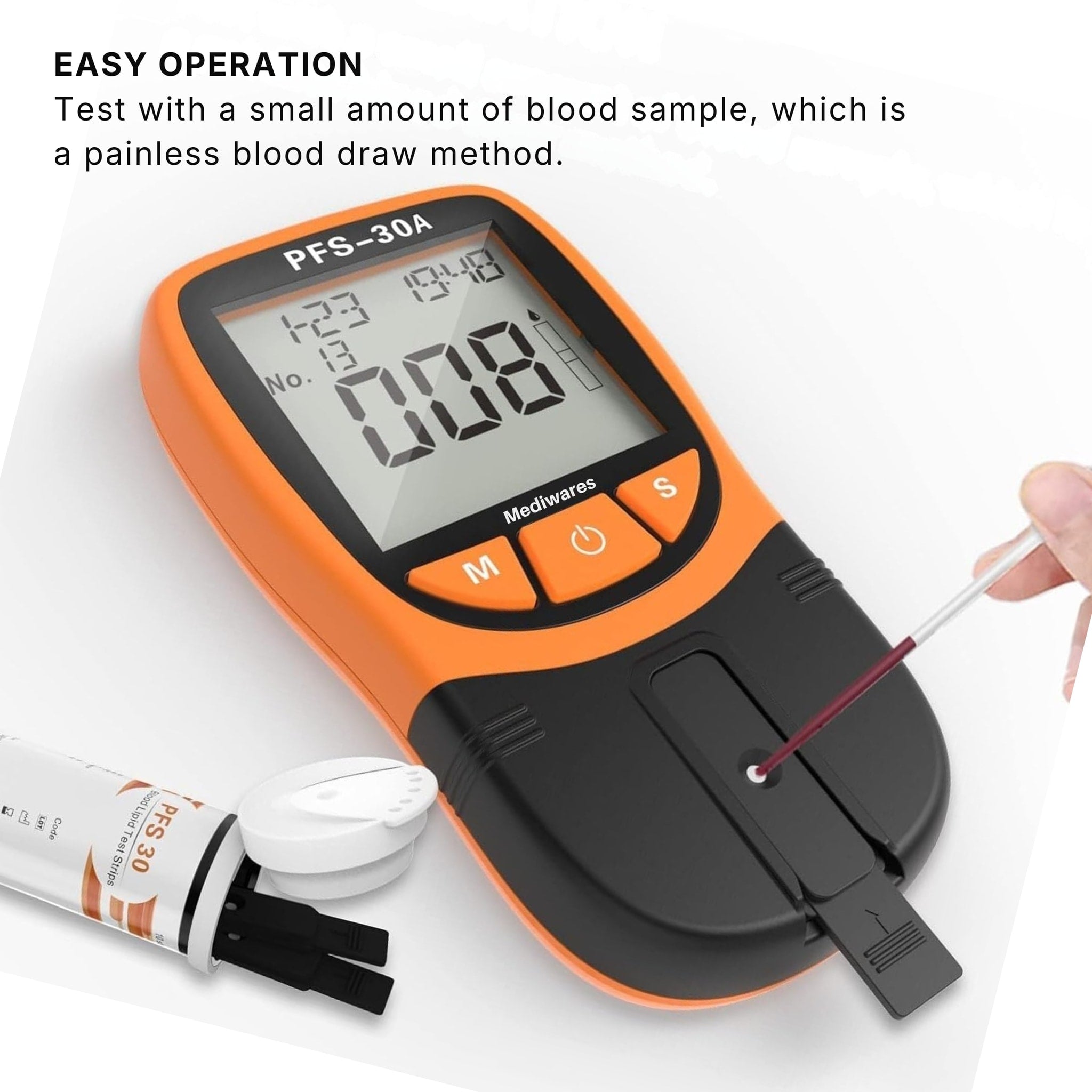 Mediwares 4-in-1 Home Lipid Profile Monitor – Cholesterol, HDL, LDL & Triglyceride Tester Kit