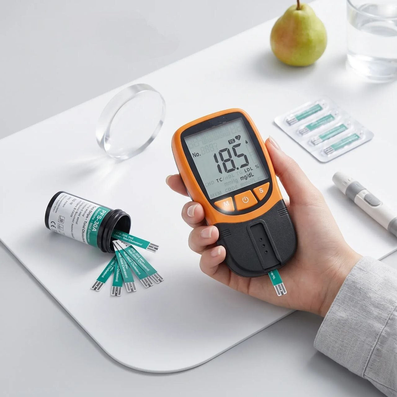 4-in-1 Cholesterol Test Machine | Lipid Profile Monitor Kit – TC HDL LDL Triglycerides | Mediwares