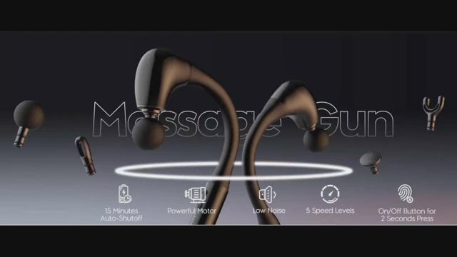 Load video: Mediwares Extended Handle Deep Tissue Massage Gun for Back, Neck &amp; Shoulders