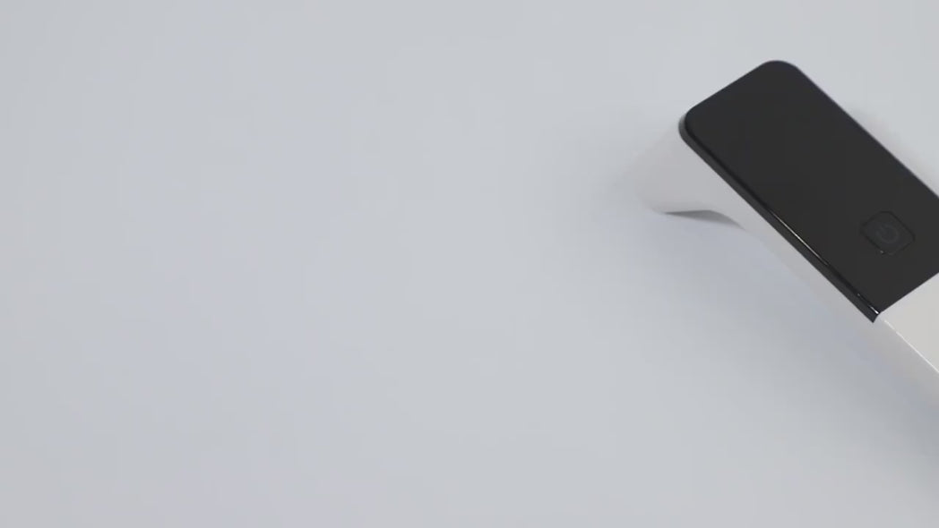 A close-up of a modern black and white wireless MediWares mouse on a plain white background, showcasing the device's sleek design.