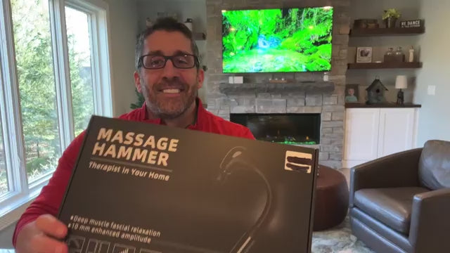 Load video: Mediwares Extended Handle Deep Tissue Massage Gun for Back, Neck &amp; Shoulders