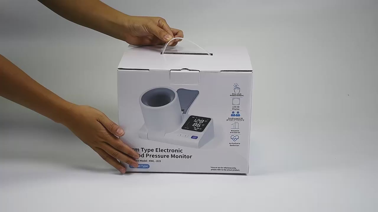 Load video: Upper Arm Blood Pressure Monitor – Automatic Blood Pressure Monitor for Home Use | Cuffless Smart BP Machine