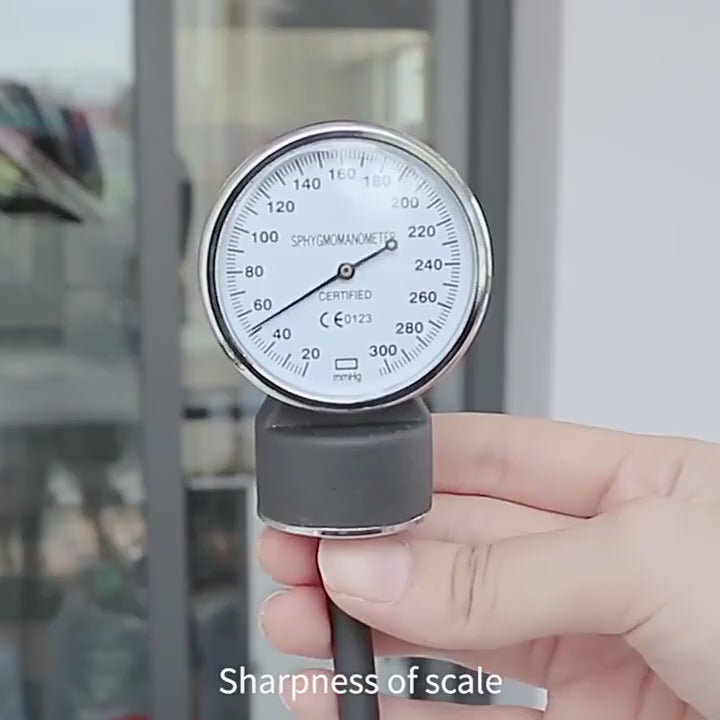 Load video: Mediwares Sphygmomanometer - Manual Blood Pressure kit with Adult Cuff, Stethoscope, Portable Leather Case
